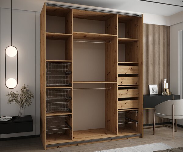 Sada 2 ks zásuvek – Dub Artisan | pro šatní skříně LUX 110–200 cm