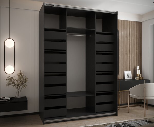 Sada 2 ks zásuvek – Černé | pro šatní skříně LUX 110–200 cm