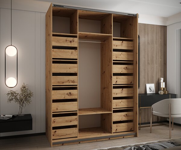 Sada 2 ks zásuvek – Dub Artisan | pro šatní skříně LUX 110–200 cm