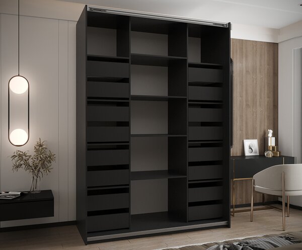 Sada 2 ks zásuvek – Černé | pro šatní skříně LUX 110–200 cm