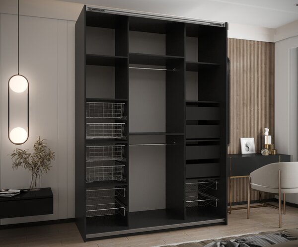 Sada 2 ks zásuvek – Černé | pro šatní skříně LUX 110–200 cm