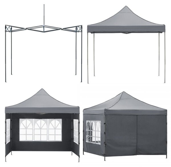 Párty stan 3x3 m SPRINGOS GP0005 tmavě šedý