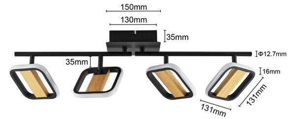 LED ZÁŘIČ, 68/13,5/12 cm Novel - Online Only svítidla, Online Only