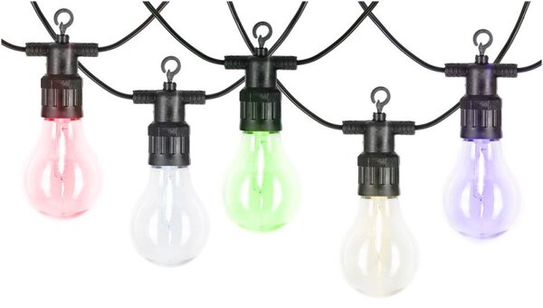 LED světelný řetěz baňky - 13m, 20LED, IP44, multicolor