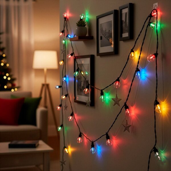 LED světelný řetěz baňky - 13m, 20LED, IP44, multicolor