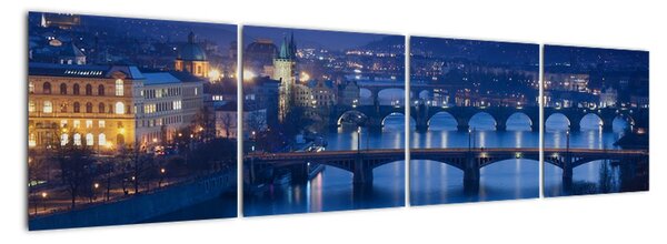 Obraz večerní Prahy (160x40cm)