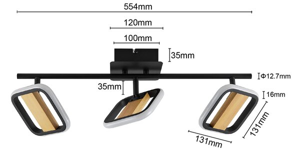 LED ZÁŘIČ, 55/13,5/12 cm Novel - Online Only svítidla, Online Only