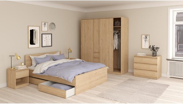 Šuplíky pod postel v přírodní barvě v sadě 2 ks 90x190/140x190 cm Naia – Tvilum
