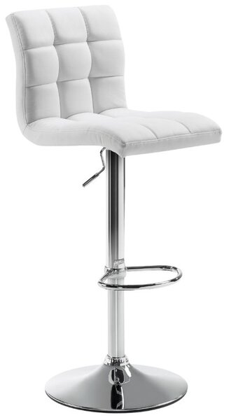 Bílá koženková barová židle Kave Home Crema 60-81 cm