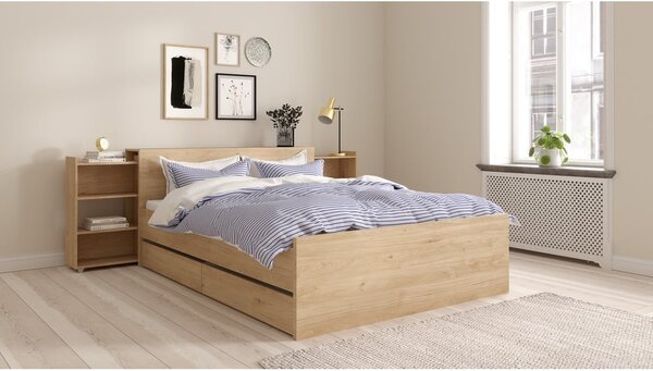 Šuplíky pod postel v přírodní barvě v sadě 2 ks 90x190/140x190 cm Naia – Tvilum