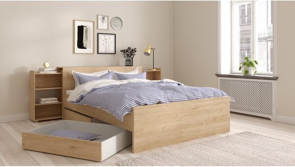 Šuplíky pod postel v přírodní barvě v sadě 2 ks 90x190/140x190 cm Naia – Tvilum