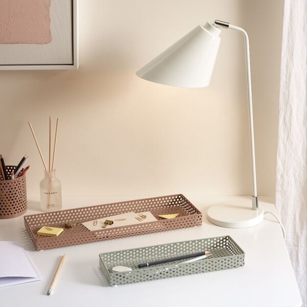 Bílá kovová stolní lampa Kave Home Tipir