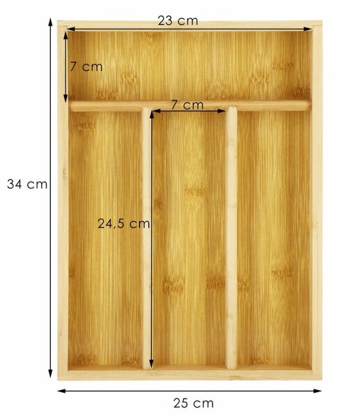 Příborník do zásuvky 25 cm, přírodní bambus SPRINGOS HA5090