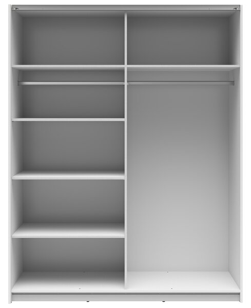 Šatní skříň s posuvnými dveřmi BRW Tetrix 33 (lesk bílý) (se zrcadlem)