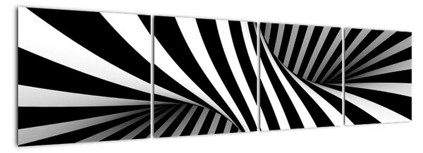 Černobílý abstraktní obraz (160x40cm)