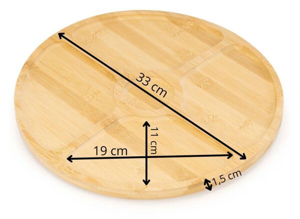 Servírovací talíř 33cm otočný SPRINGOS KI0170 přírodní