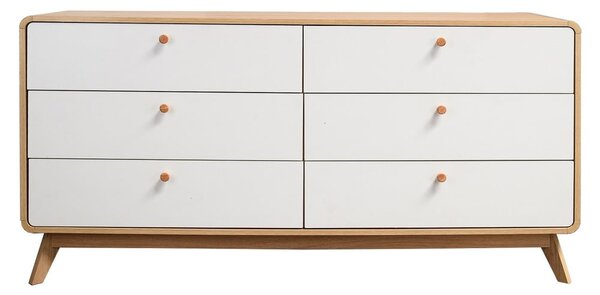 Nízká komoda v dekoru dubu v bílo-přírodní barvě 150x74 cm Caitlin – Støraa