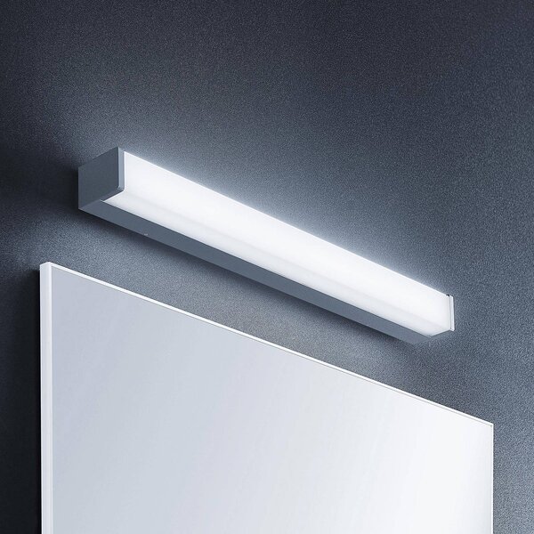 Lindby LED koupelnové svítidlo Klea, 60 cm, chrom, kov, IP44, Chrom / stříbro, Koupelna, Hliník, Moderní