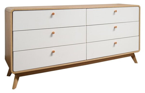 Nízká komoda v dekoru dubu v bílo-přírodní barvě 150x74 cm Caitlin – Støraa