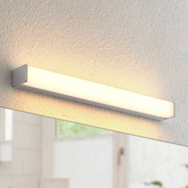 Lindby LED koupelnové svítidlo Klea, 60 cm, chrom, kov, IP44, Chrom / stříbro, Koupelna, Hliník, Moderní