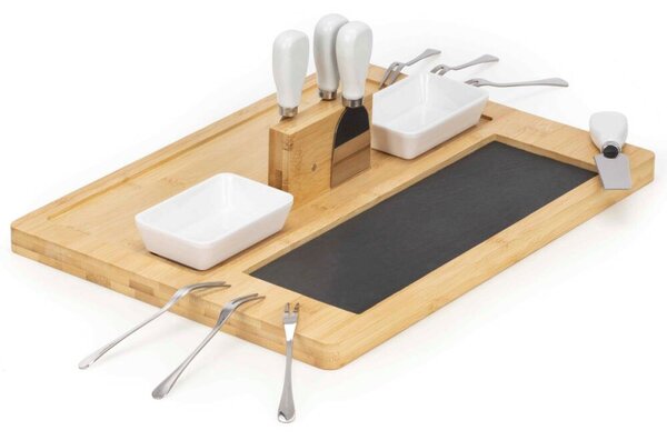 Servírovací prkénko s kamennou deskou 30x40cm SPRINGOS KI0166 přírodní
