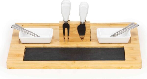 Servírovací prkénko s kamennou deskou 30x40cm SPRINGOS KI0166 přírodní