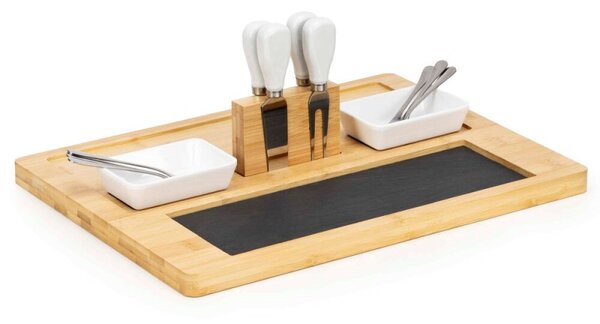 Servírovací prkénko s kamennou deskou 30x40cm SPRINGOS KI0166 přírodní