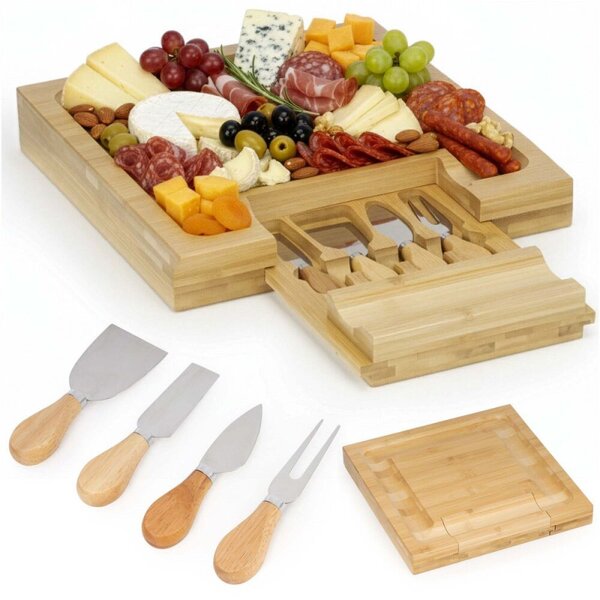 Servírovací prkénko 33x33cm SPRINGOS KI0168 přírodní