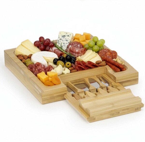 Servírovací prkénko 33x33cm SPRINGOS KI0168 přírodní