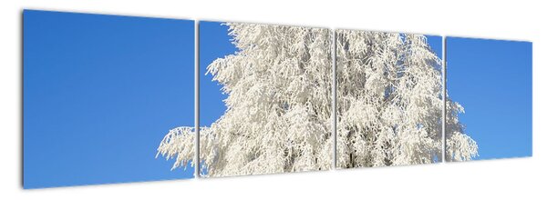 Zasněžený strom - obraz (160x40cm)