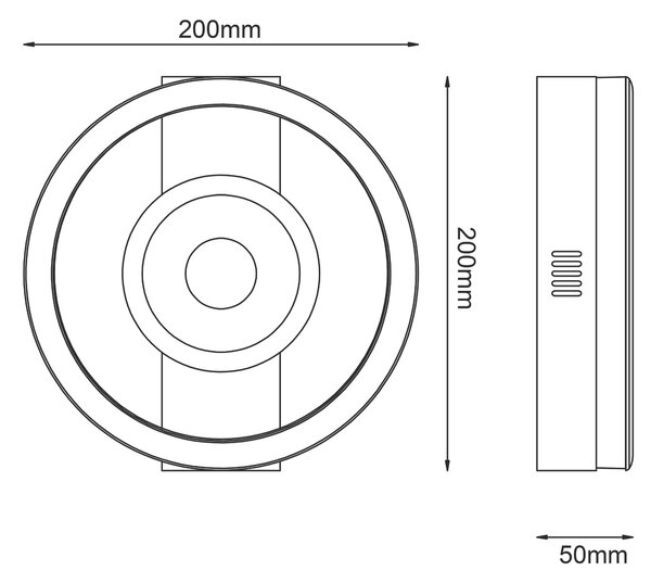STROPNÍ LED SVÍTIDLO, 20/20/5 cm - Stropní svítidla