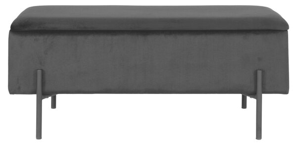 -25 % Dny MOMENTI– Nordic Living Černá sametová lavice Wilfred 95 cm