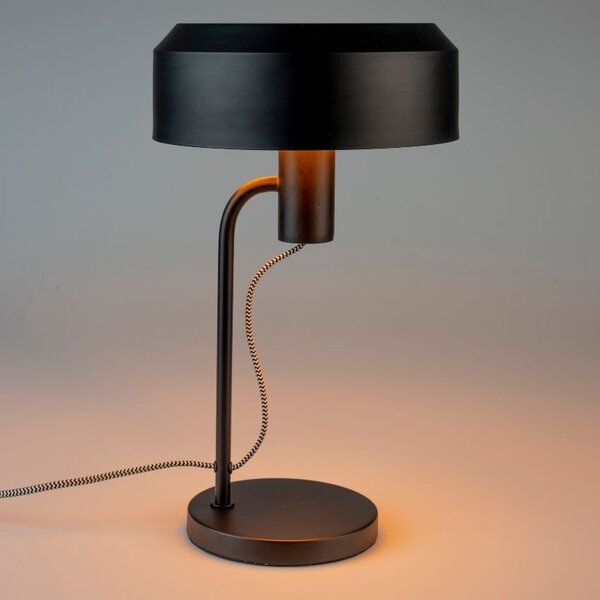 White Label Černá kovová stolní lampa WLL LANDON