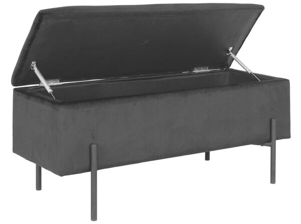 -25 % Dny MOMENTI– Nordic Living Černá sametová lavice Wilfred 95 cm