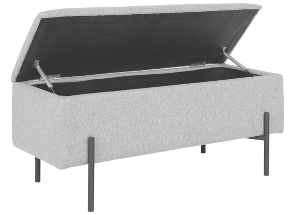Nordic Living Světle šedá látková lavice Wilfred 95 cm