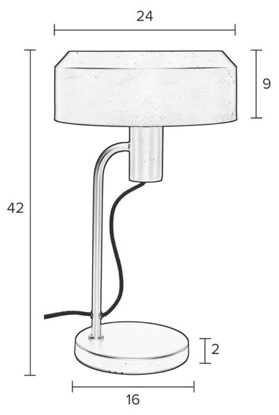 White Label Černá kovová stolní lampa WLL LANDON