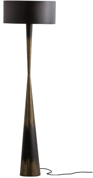 Hoorns Černo zlatá kovová stojací lampa Bessie 151 cm