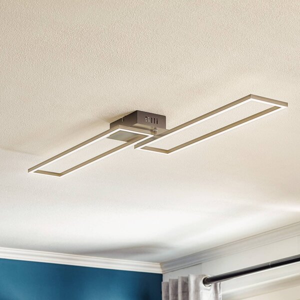 Briloner Stropní svítidlo LED Frame, dálkové ovládání, černé, stmívatelný, Černá, Obývací pokoj / jídelna, kov, Moderní