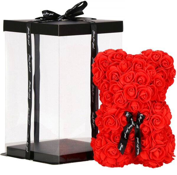 Medvídek z růží 30 cm, červený SPRINGOS ROSE BEAR