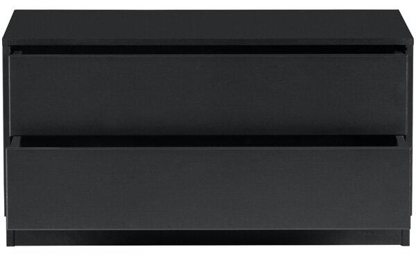 WOOOD Černý borovicový TV stolek Frederica 75 x 39,5 cm