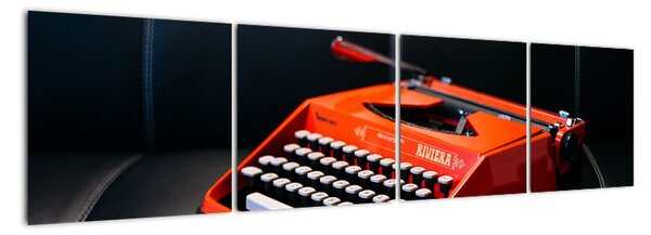 Obraz červeného psacího stroje (160x40cm)