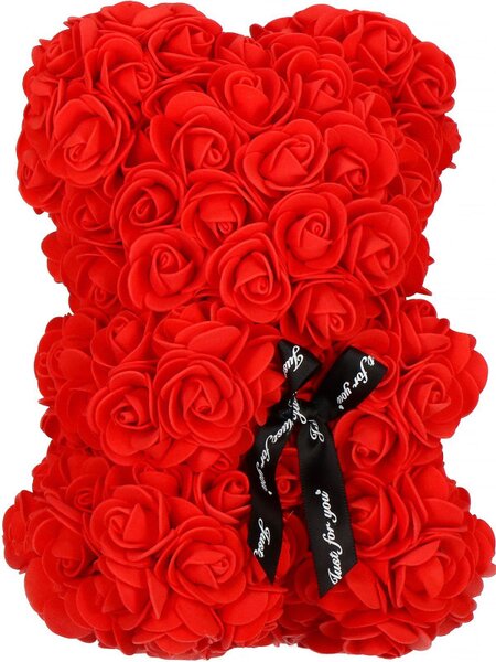 Medvídek z růží 30 cm, červený SPRINGOS ROSE BEAR
