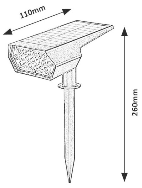 77088 NANTES venkovní svítidlo solární LED 0,5W, 50lm, 3000K, IP65, černá