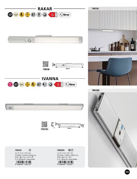 78031 LED Podlinkové svítidlo se senzorem LED/3W/3,7V 4000K 1800 mAh