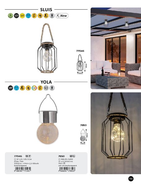 77046 Solární dekorativní svítidlo SLUIS se soumrakovým senzorem LED 0,2W/3lm 3000K IP44