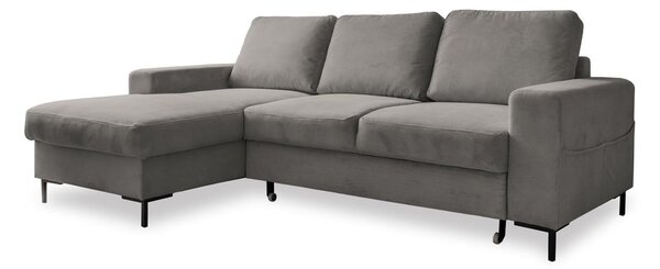 Šedá manšestrová rozkládací rohová pohovka (levý roh) Lofty Lilly – Miuform