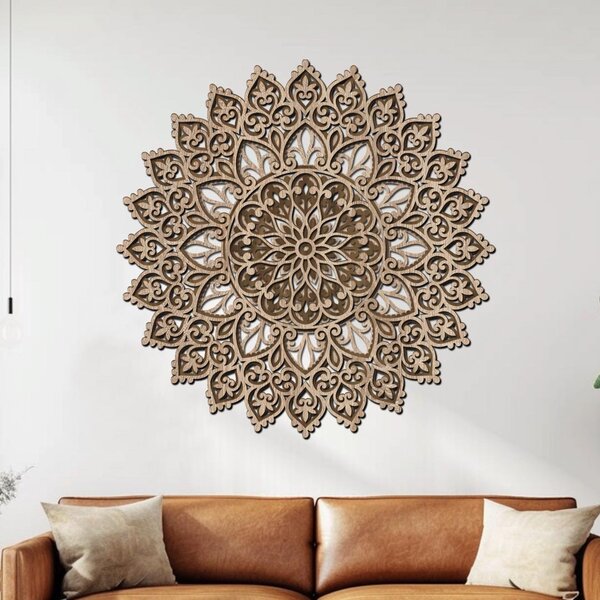 3 vrstvá mandala HARMONIE DUŠE | Rozměry (cm): 40x40 | Zvolte barevný dekor: dub zlatý-černá