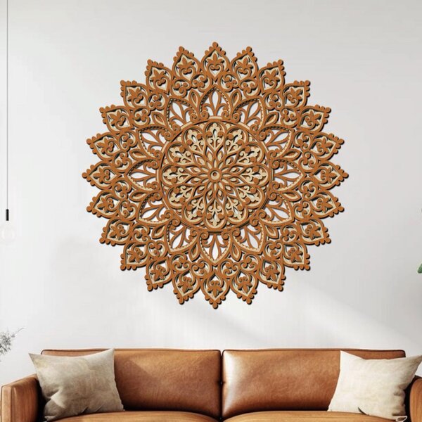 3 vrstvá mandala HARMONIE DUŠE | Rozměry (cm): 40x40 | Zvolte barevný dekor: dub zlatý-černá
