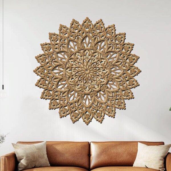 3 vrstvá mandala HARMONIE DUŠE | Rozměry (cm): 40x40 | Zvolte barevný dekor: dub zlatý-černá