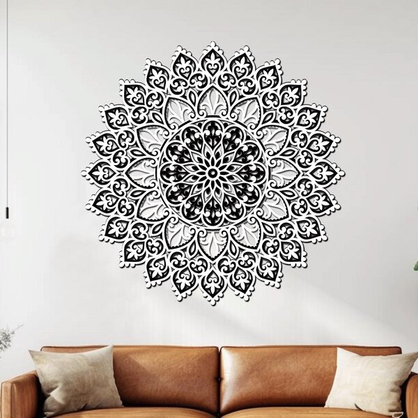 3 vrstvá mandala HARMONIE DUŠE | Rozměry (cm): 40x40 | Zvolte barevný dekor: dub zlatý-černá